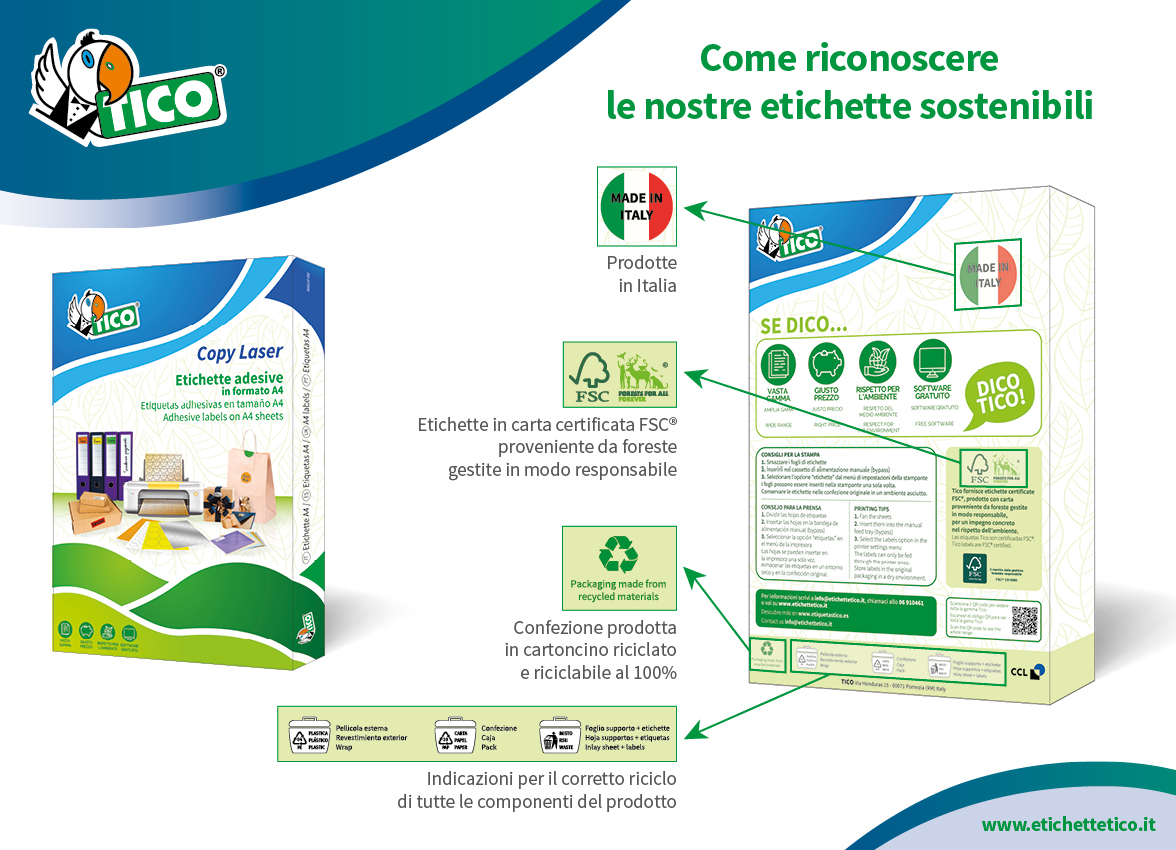 Come riconoscere le nostre etichette sostenibili
