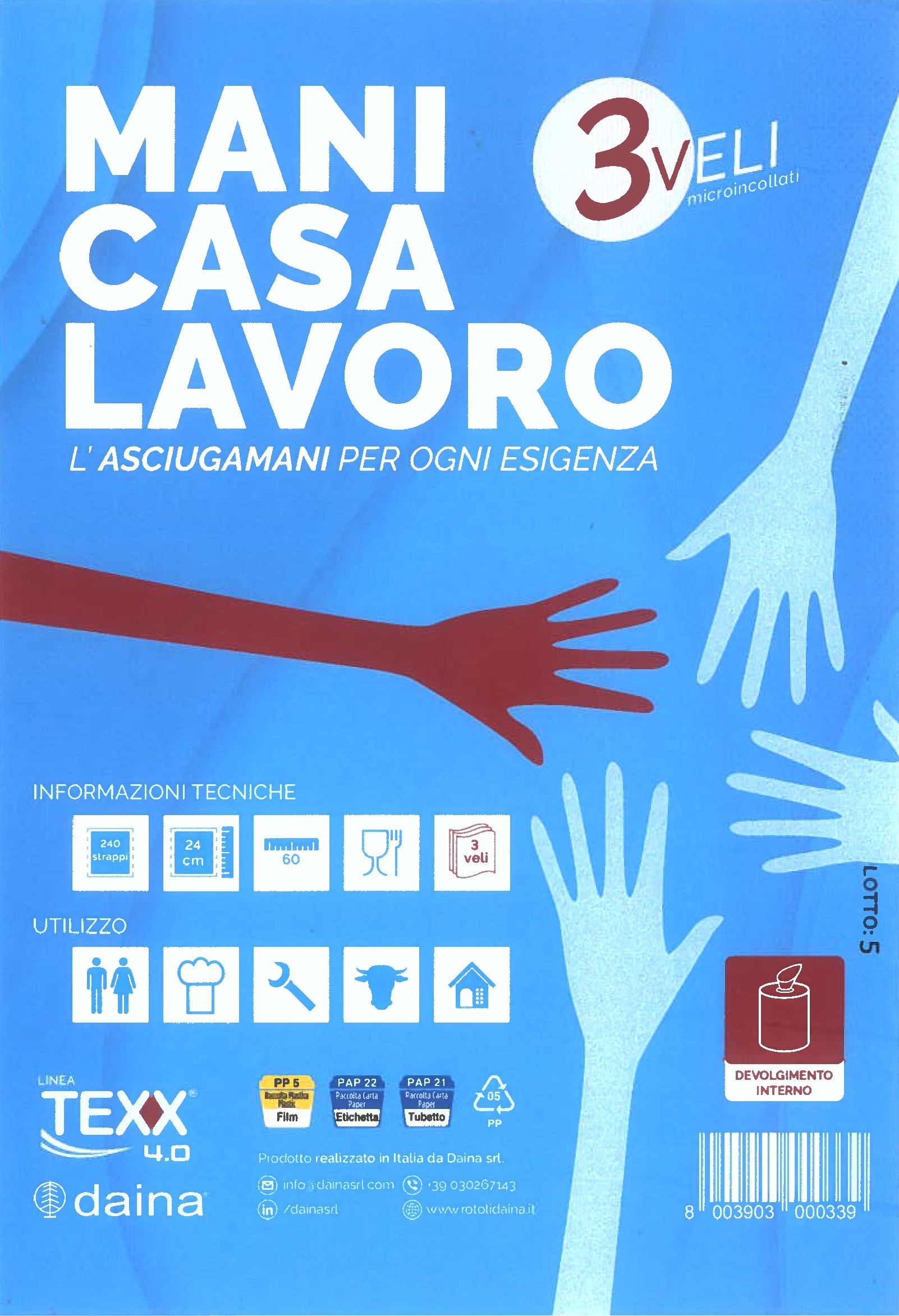 Asciugamani in rotolo MANI CASA LAVORO Foto prodotto Photo 02 L